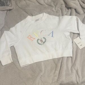 RVCA || NWT Cropped Fleece Logo Crewneck Sweatshirt (S)